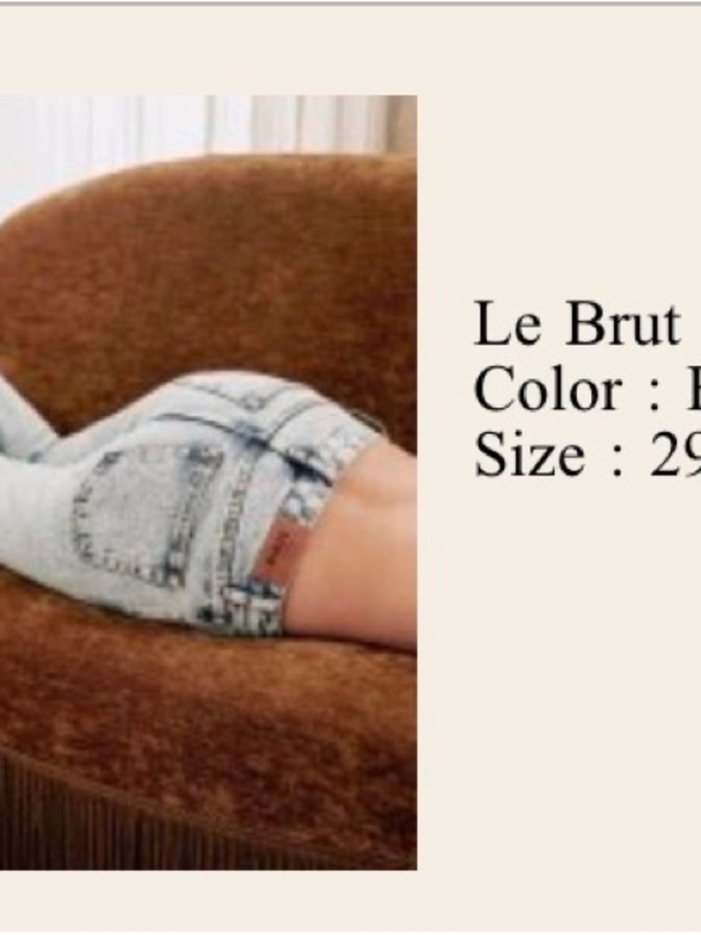 NWT Sezane Brut Sexy Jeans Edge Blue size 29 - Picture 3 of 5